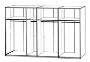 Korpus - Breite 300cm / Höhe 222cm / 6-türig