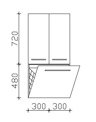 Pelipal Neutraler Midischrank mit Wäschekippe - 60 cm breit