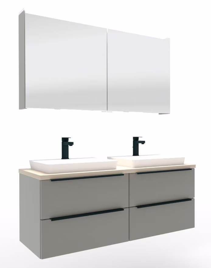 Puris Aspekt Badmöbel Set / Doppelwaschplatz - 120 cm - Ansicht 8