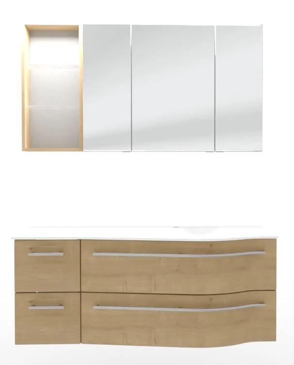 Puris Swing Badmöbelset - 120 cm / Becken rechts oder links - Ansicht 2