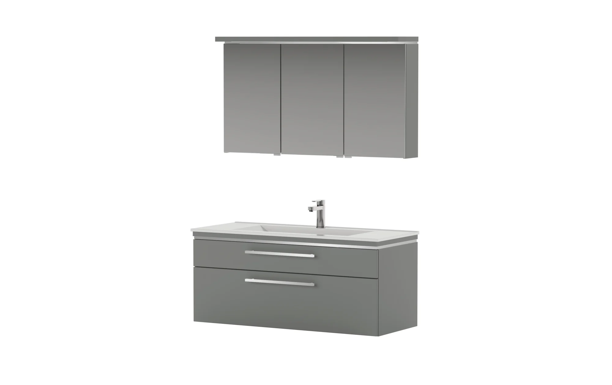 Puris Cool Line Badmöbelset 120 cm - mit Spiegelschrank Serie B - Ansicht 5