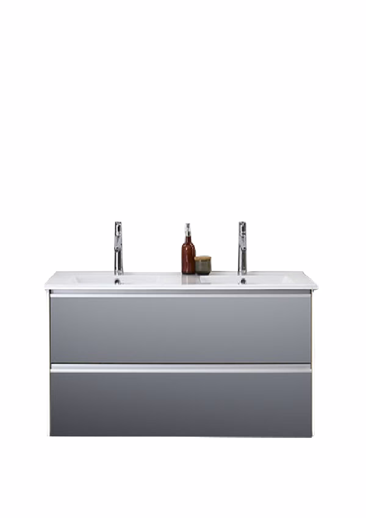 Pelipal 6040 Doppelwaschtisch mit Unterschrank 121 cm - 2 Auszüge