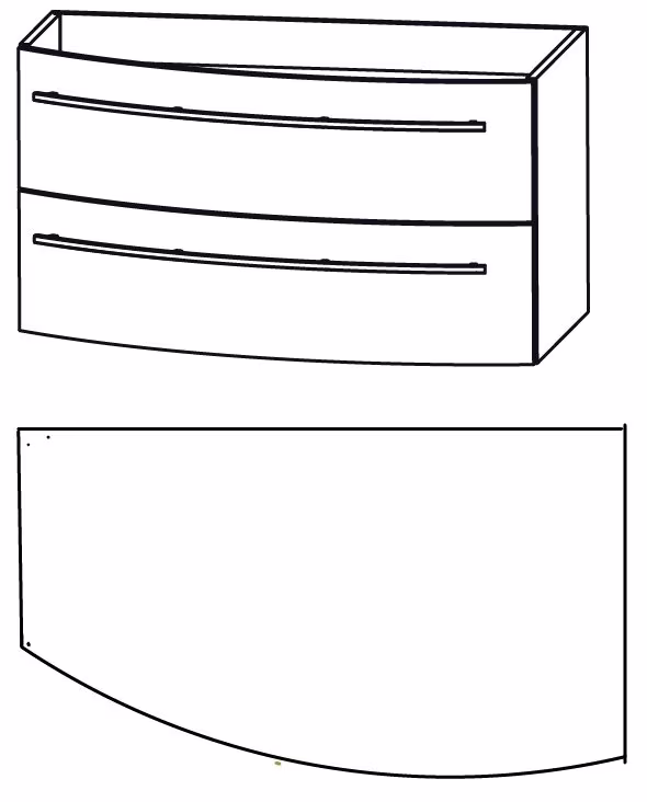 Puris Crescendo Waschtischset 90 cm - Ablage links - Ansicht 5