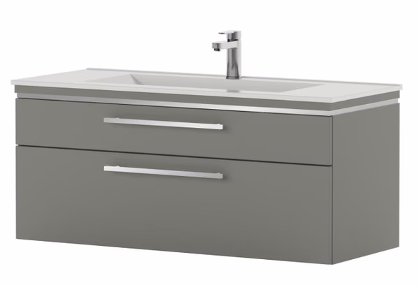 Waschtischunterschrank mit 2 Auszügen, Abdeckplatte, Dekorplatte - Maße: 47x120x52,4 cm