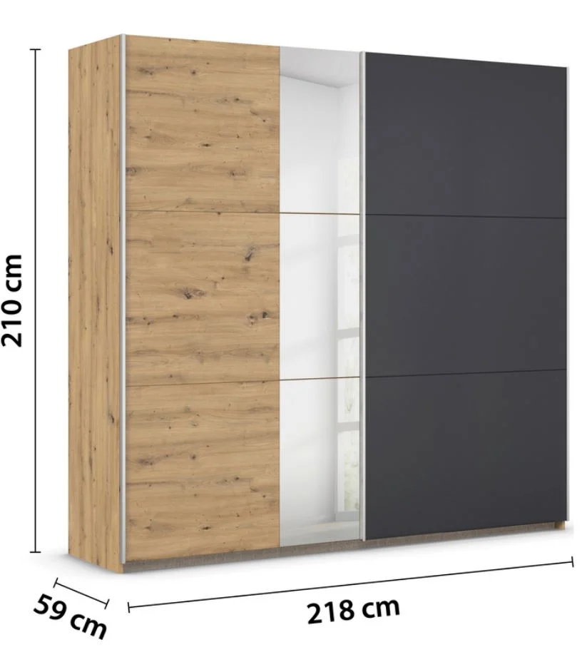 Rauch Blue Monza Schlafzimmerset inkl. Schwebetürenschrank mit Spiegel - Ansicht 6