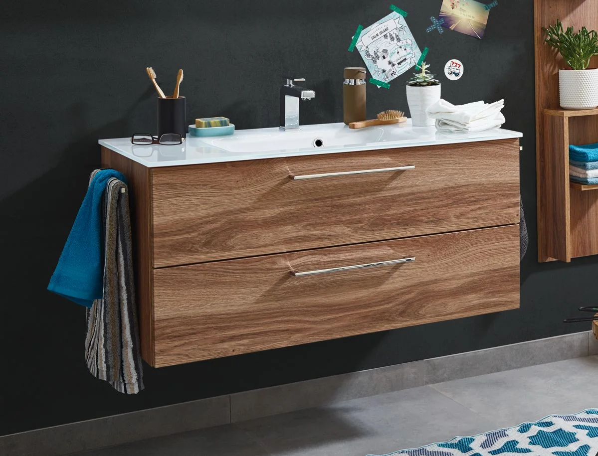 Puris Fresh Waschplatz 120 cm - Mineralguss oder Glas
