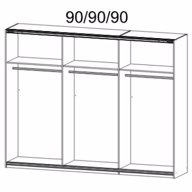 48K7 Breite 271 cm, 2 Schwebetüren je 137 cm