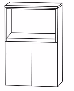 Puris Vialli Highboard 60 cm breit mit offenem Fach - HBA536A6G - Ansicht 2