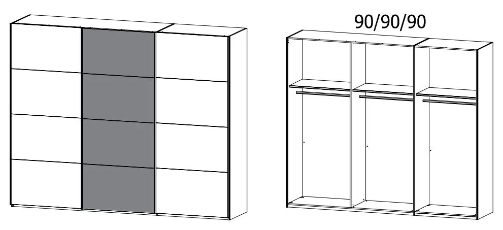 Rauch Orange Beluga Plus - Schwebetürenschrank Dekor - 2-farbig - Ansicht 7