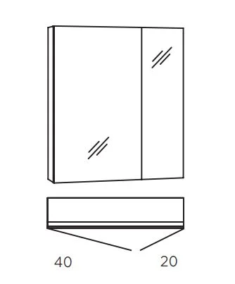 MARLIN 3980spiegel - Spiegelschrank 60 cm breit - SOXD6L - Ansicht 2