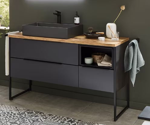 Puris Aspekt Badmöbel Set mit Regal - 130 cm - Ansicht 7