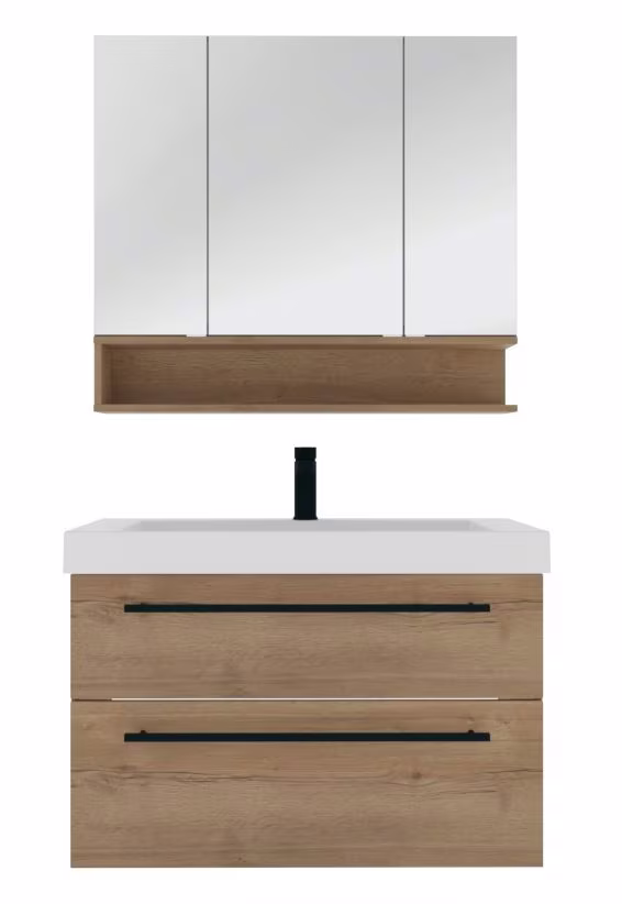 Puris c!mano Badmöbel Set - 90 cm Becken mittig - Ansicht 7