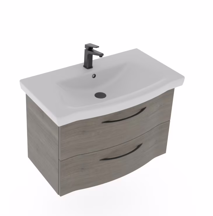 Pelipal 6005 Badmöbel Set inkl. Spiegelschrank mit Aufsatzleuchte - 80 cm - Ansicht 7