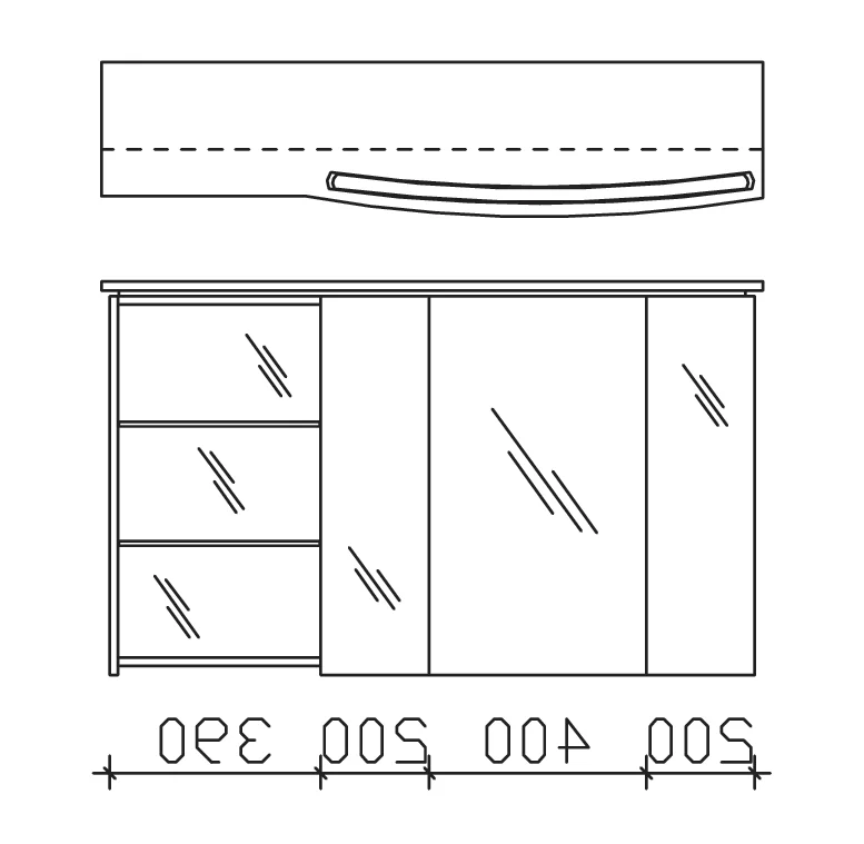 Pelipal Contea Spiegelschrank rechts 120 cm CT-S3D7-1173-R-16 / CT-S3D8-1173-R_16 - Ansicht 2