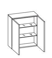 311.016030 - Wandschrank / 2 Drehtüren / 2 Einlegeböden / Breite 60 cm / Höhe 70 cm / Tiefe 20 cm - inklusive Türdämpfer
