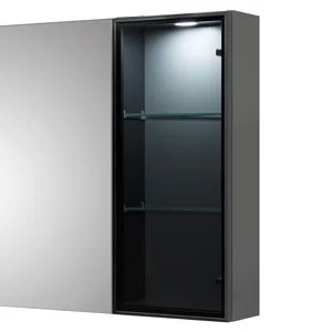 Vitrine mit schwarzer Rauchglastür, Türanschlag rechts SENE00912R