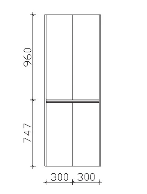 Pelipal 6040 Bad-Hochschrank mit 4 Drehtüren / 63 cm HLT016017