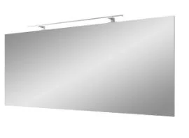 S20-FSP 18, Funktionsflächenspiegel auf Trägerplatte, inkl. LEDplus-Aufsatzleuchte, Leuchtenbreite 90 cm, mit Sensorschalter unten mittig - 70x110x3,2 cm