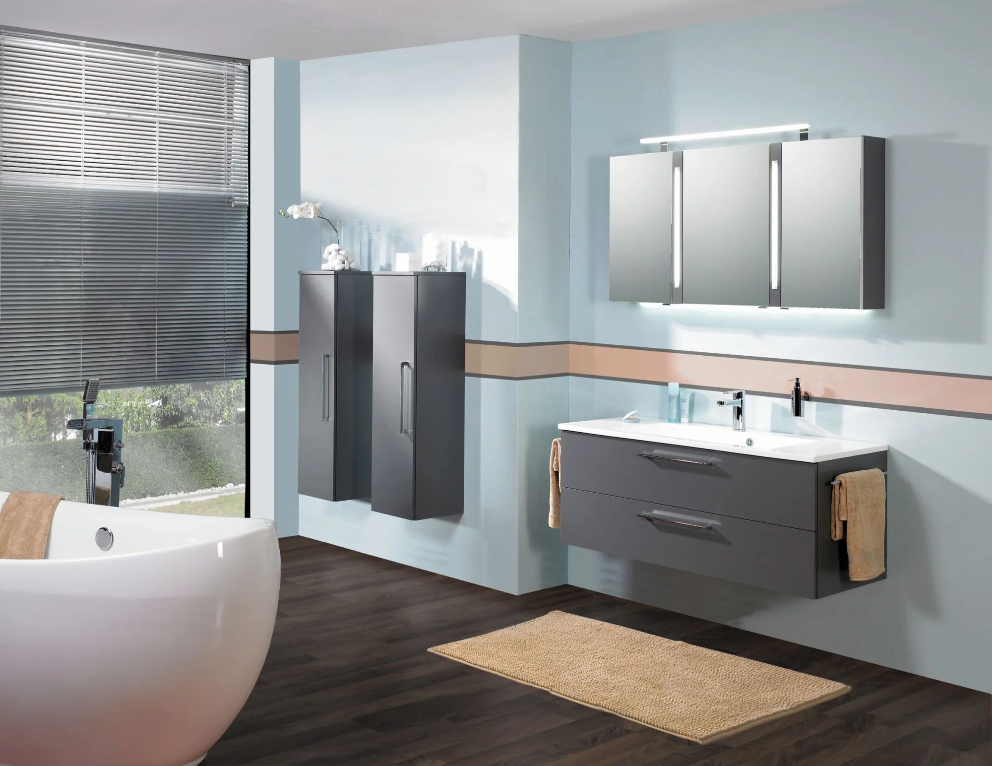 Puris Fresh Waschplatz 120 cm - Mineralguss oder Glas - Ansicht 5