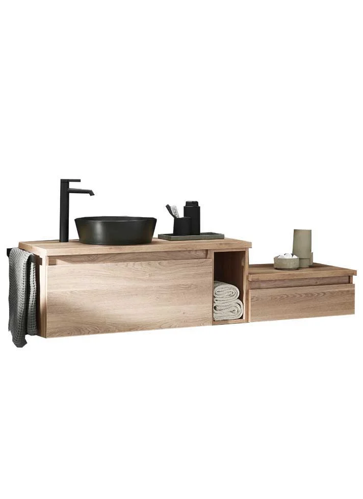 Puris Vialli Badmöbel Set 160 cm breit - Becken links - Ansicht 2