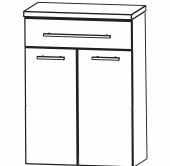 Puris Fine Line Highboard mit Wäschekippe 60 cm HBA556A7W - Ansicht 2