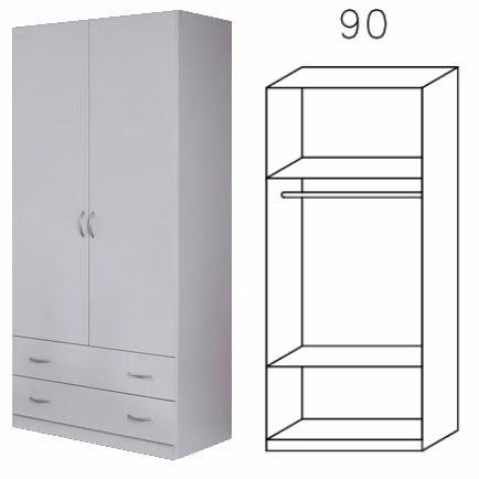 3729 Kombischrank, Breite 91 cm