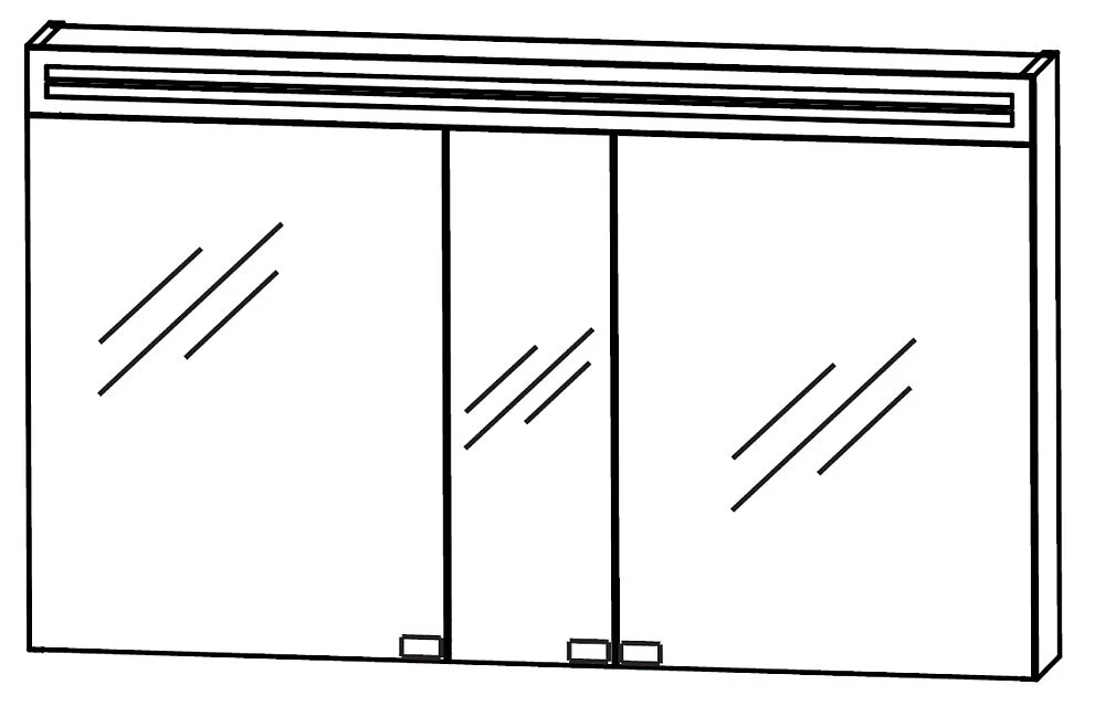 Spiegelschrank 120 cm S2A5812 5 - für Doppelwaschtisch-Lösung