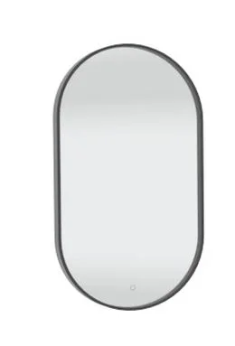 FSR555002 Flächenspiegel oval mit Spiegelheizung schwarzes Rahmenprofil LED Beleuchtung umlaufend innerhalb des Rahmens Lichtfarbe in drei Stufen einstellbar 14,3 Watt / 1548 Lumen / 2700, 4500, 6500 Kelvin 1 LED-Converter 30 Watt 1 Sensor für Emotion-Bel