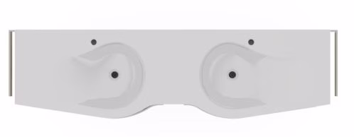 Doppel-Glaswaschtisch Optiwhite matt