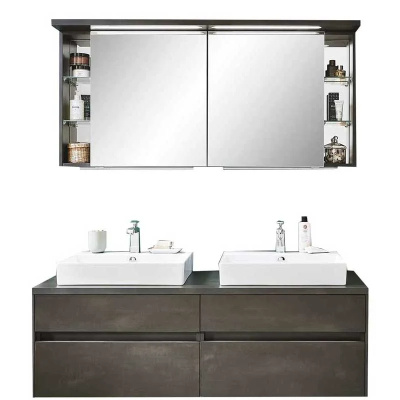 Puris Unique Badmöbel Set 142 cm mit Spiegelschrank