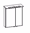 6110-SPS 05, Spiegelschrank inkl. LED-Beleuchtung im Kranz, 2 Drehtüren einfach verspiegelt, mit Facettenschliff, inkl. Schalter und Steckdose - 71x60x17 cm