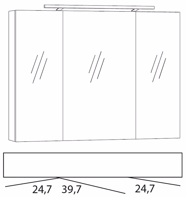 Spiegelschrank 90 cm SPSE900D-4