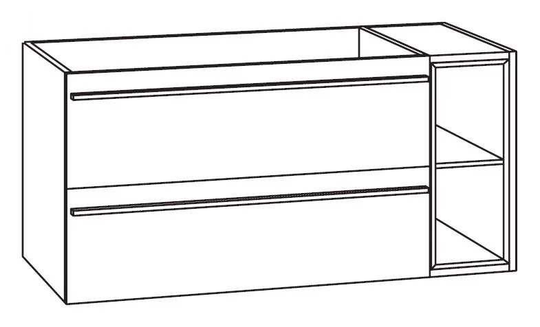 MARLIN 3250star - Waschplatz 100 cm / mit Auszügen inkl. offenem Regal - Ansicht 10