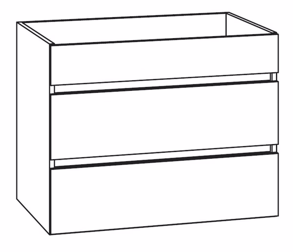 Waschtischunterschrank: 1 feste Blende, 1 Schubkasten, 1 Auszug  (Höhe: 60,6 cm / Tiefe: 49,3 cm)