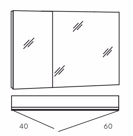 MARLIN 3980spiegel - Spiegelschrank 100 cm breit - SOXD10R - Ansicht 2