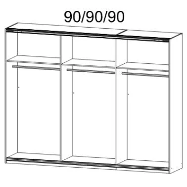 48K7 Breite 271 cm, 2 Schwebetüren je 137 cm