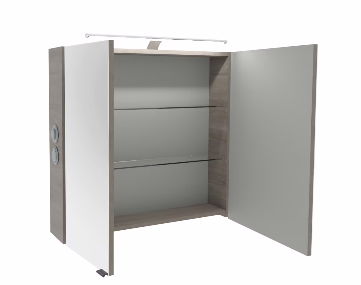 Pelipal 6005 Badmöbel Set inkl. Spiegelschrank mit Aufsatzleuchte - 80 cm - Ansicht 10