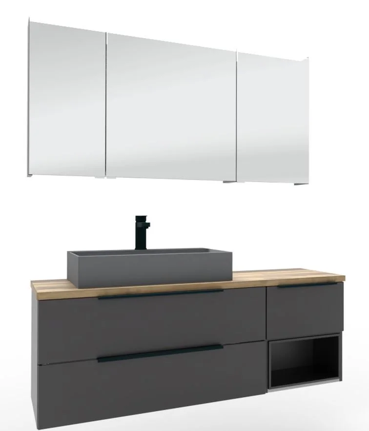 Puris Aspekt Badmöbel Set mit Regal - 130 cm - Ansicht 13