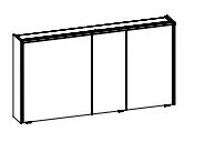 6010-SPS 04 L/R, Spiegelschrank inkl. LED Lichtkranz, 3 Drehtüren einfach verspiegelt, mit Schalter und Steckdose - 70,9x134x17,6 cm
