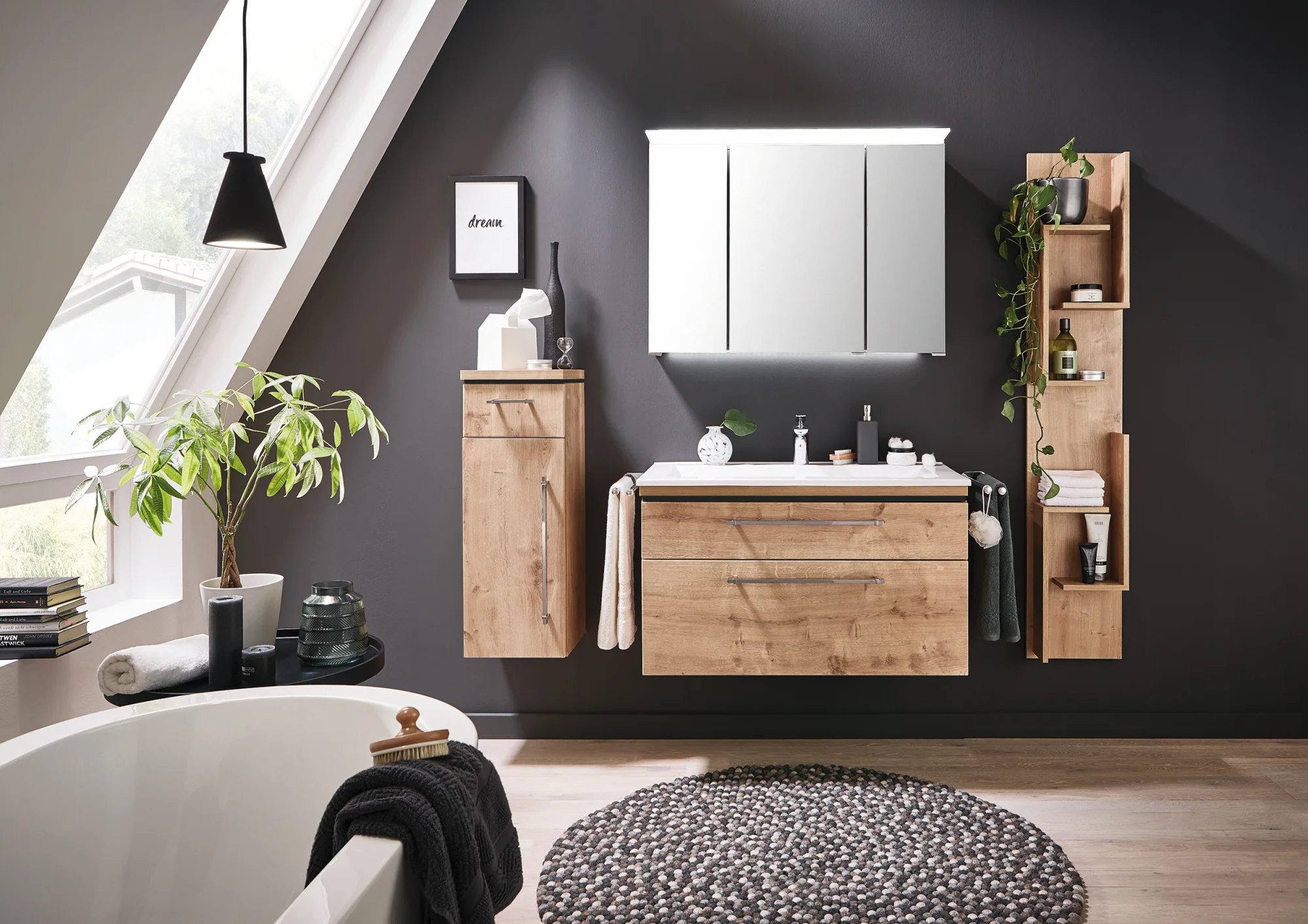 Puris Cool Line Badmöbelset 90 cm - mit Spiegelschrank Serie C - Ansicht 3