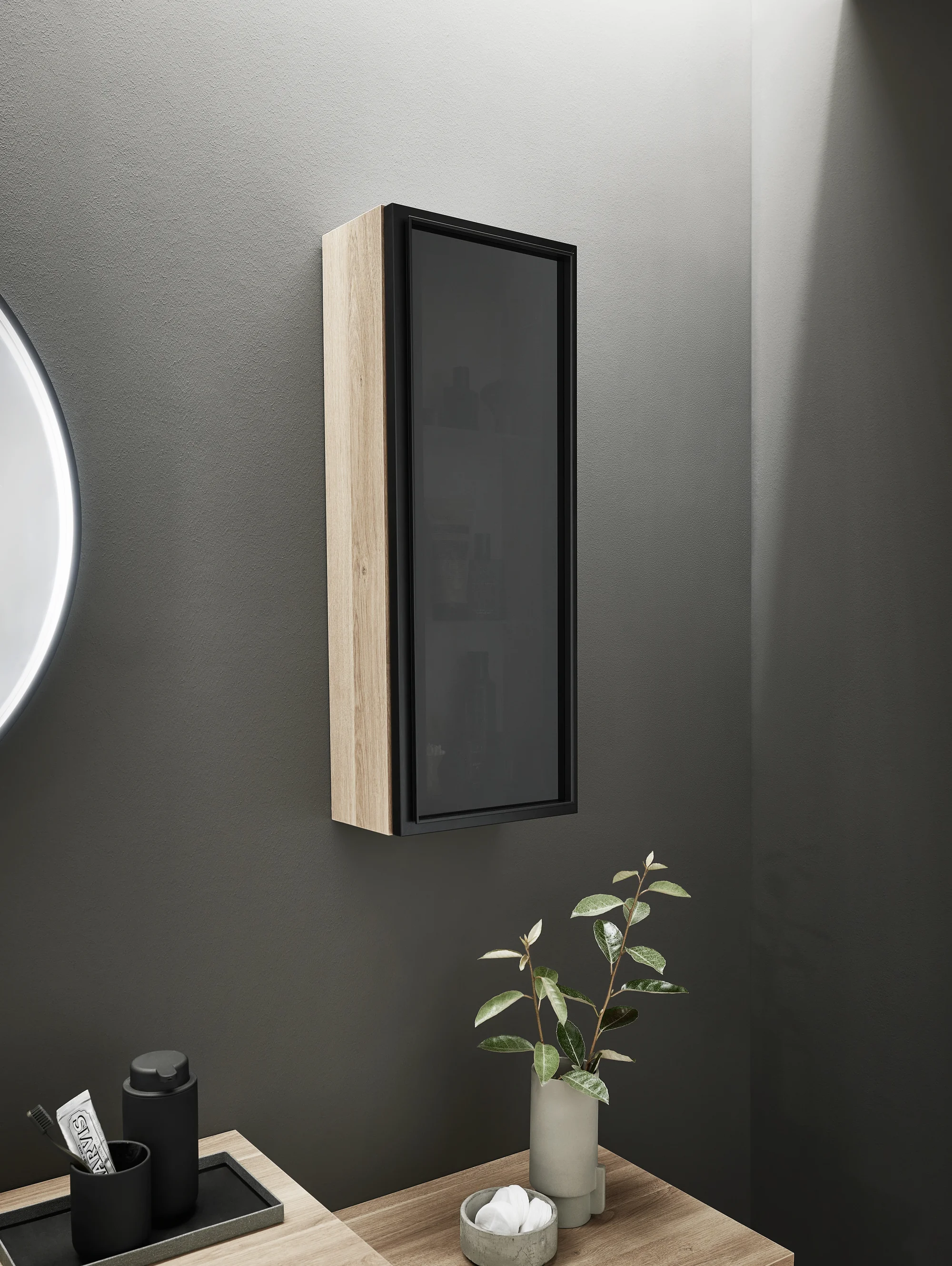 Puris Vialli Oberschrank 30 cm breit mit Rauchglas - OGA5132 L/R - Ansicht 3