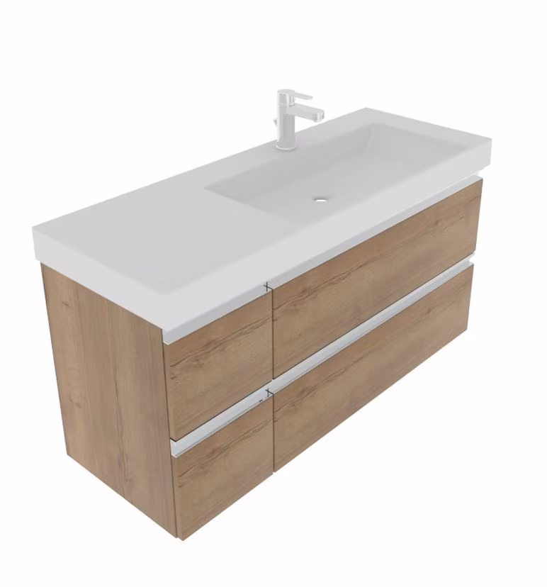 Puris c!puro Badmöbel Set - 120 cm Becken - Ablage links / mit 4 Auszügen - Ansicht 8