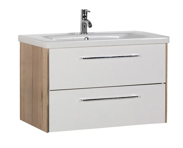 Marlin Bad 3400 - Waschtischset 80 cm breit - 2 Auszüge
