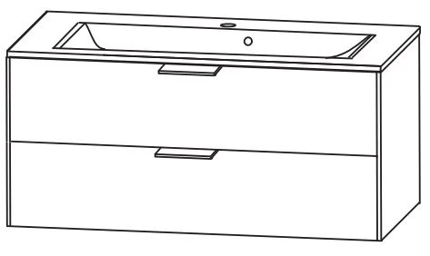 Puris D.Light Badmöbelset 100 cm - mit Spiegelschrank Serie A - Ansicht 7