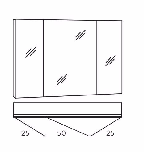 MARLIN 3980spiegel - Spiegelschrank 100 cm breit - SOXD10 - Ansicht 2