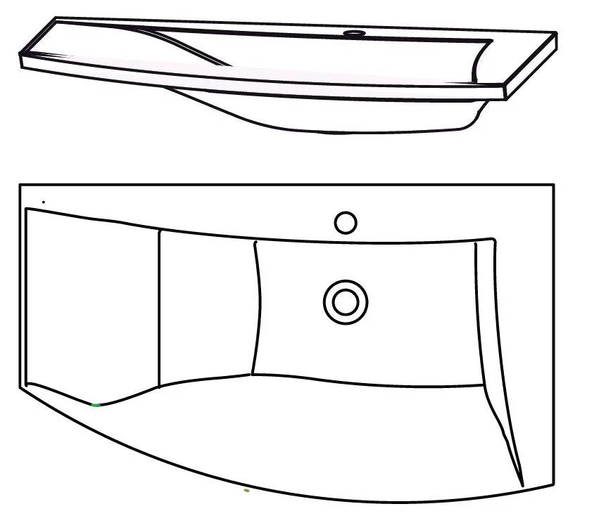 Puris Crescendo Badmöbel-Set 90 cm breit kombinierbar - Becken rechts - Ansicht 3