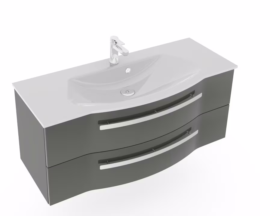 Pelipal 4005 Badmöbel Set mit Spiegelschrank mit Aufsatzleuchte - 117 cm - Ansicht 7