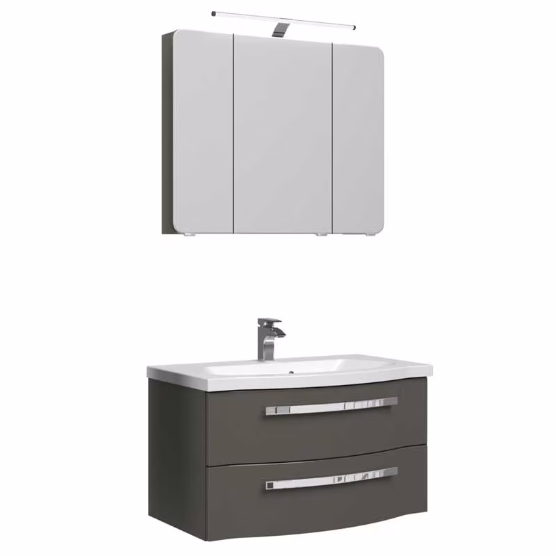 Pelipal 4005 Kombination 90 cm mit Spiegelschrank mit LED-Aufsatzleuchte