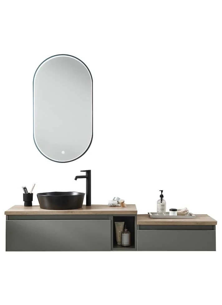 Puris Vialli Waschtisch mit Unterschrank 160 cm breit - Becken links - Ansicht 2