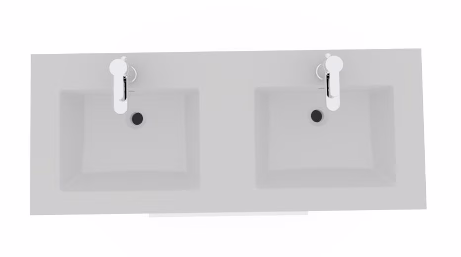 Puris Fresh Badmöbel Set mit Keramik-Doppelwaschtisch - 120 cm - Ansicht 6